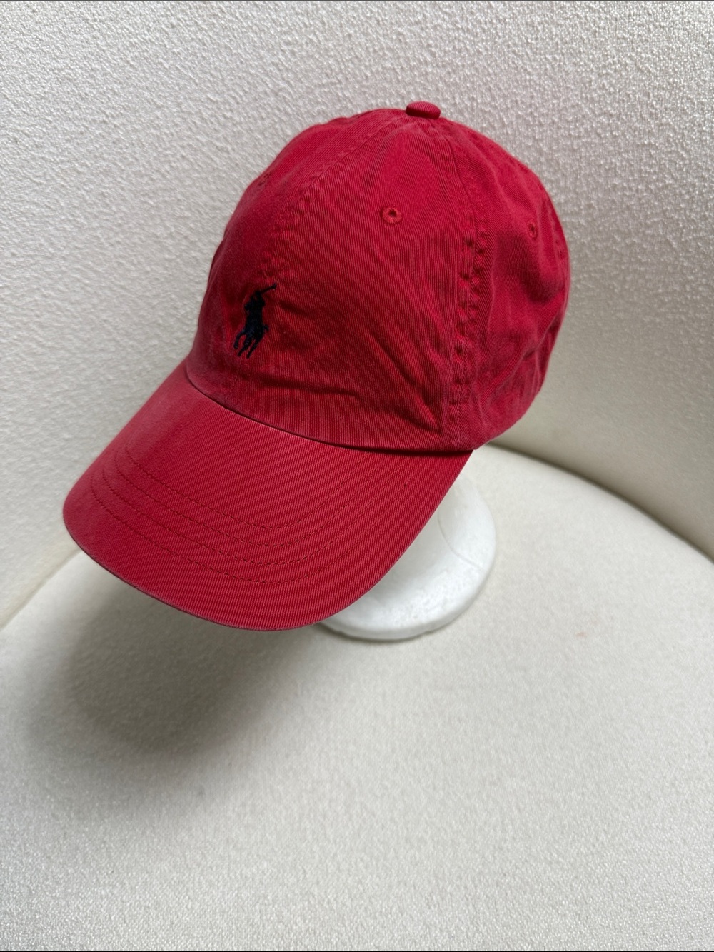 Polo by Ralph Lauren Red Baseball Cap with Navy Pony